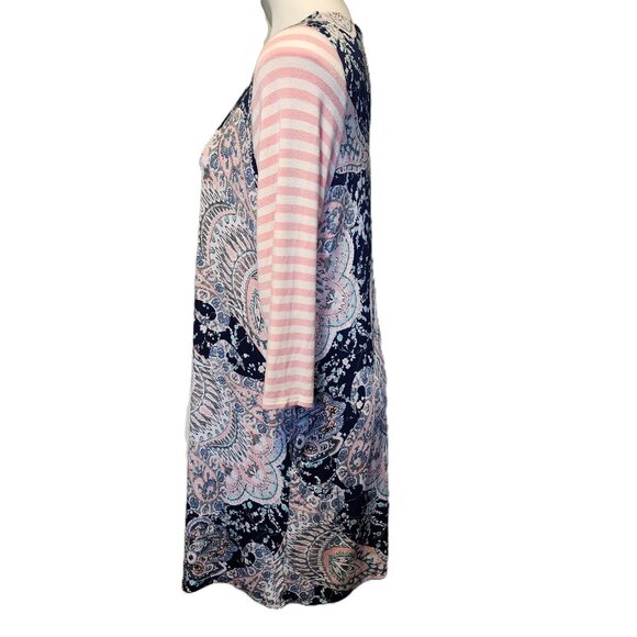 ❤️ 4/$20 Honeyme dress Women's large Contrasting print stripes paisley fall cute - Picture 8 of 13